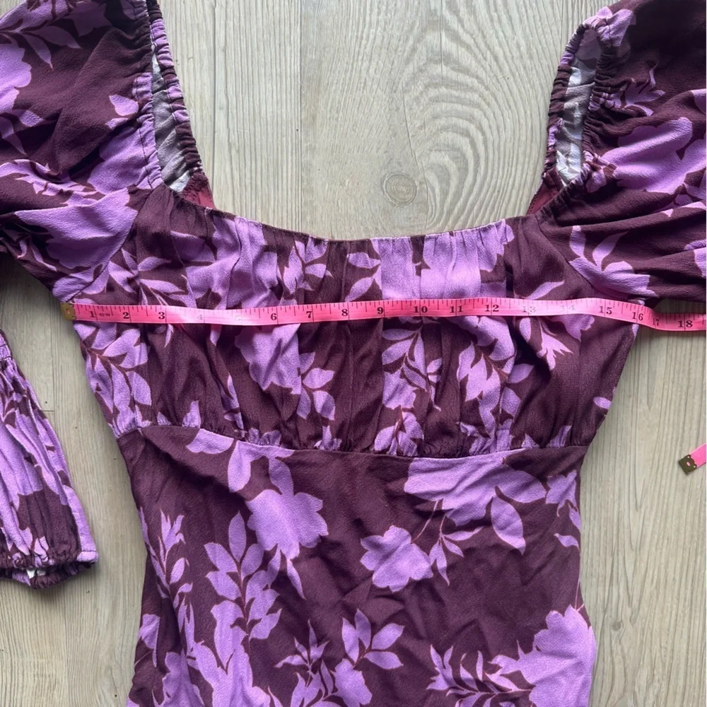 Peter Som Collective Floral Midi Square-neck Dress Womens size 8 maxi midi lined - Picture 8 of 10